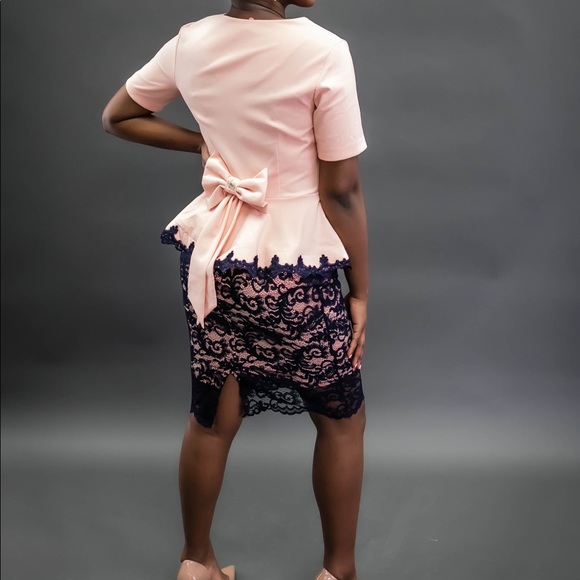 2 piece top and skirt set in pink and blue. - Picture 2 of 4